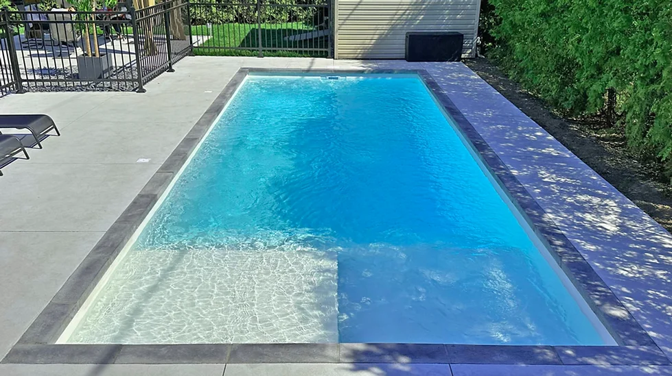Fibreglass Pool in backyard